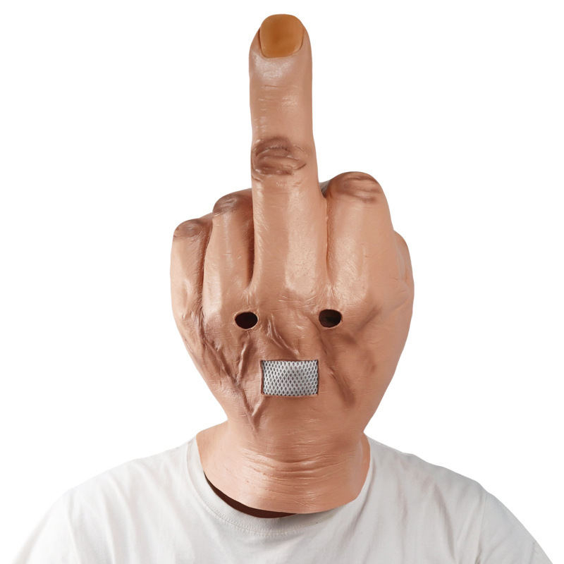 Funny contempt middle finger full head mask
