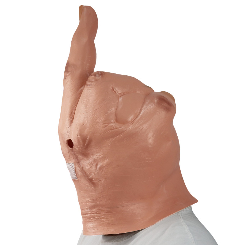 Funny contempt middle finger full head mask