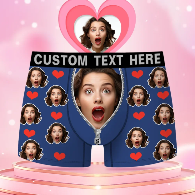 Custom Face Men's Boxer Funny Face Gift For Boyfriend Style Underwear