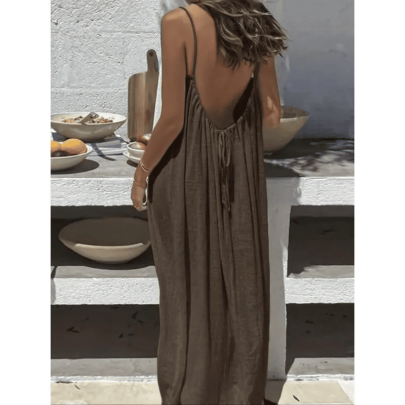 Women's strappy backless home dress