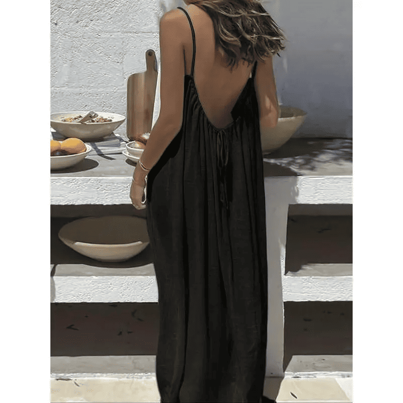 Women's strappy backless home dress