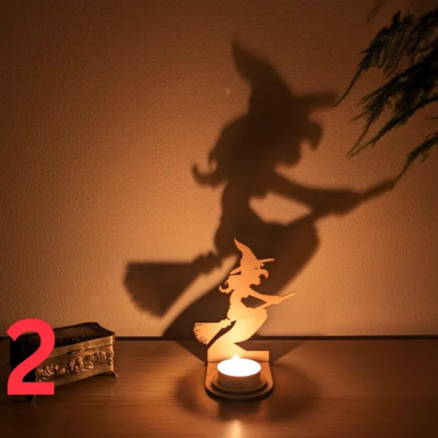 Scary Witch Tea Light Holder Decorative Candle