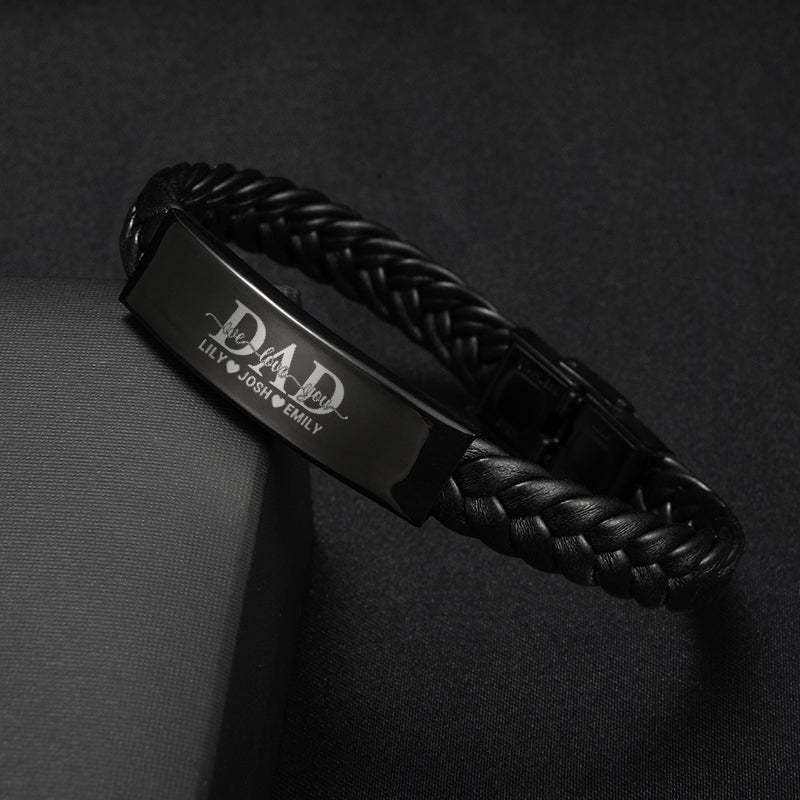 Juego de pulseras personalizadas con lazos familiares "Papá, te amamos"