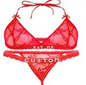 Personalized Thongs with Names Bra Set