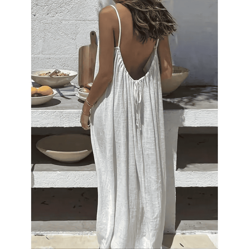 Women's strappy backless home dress