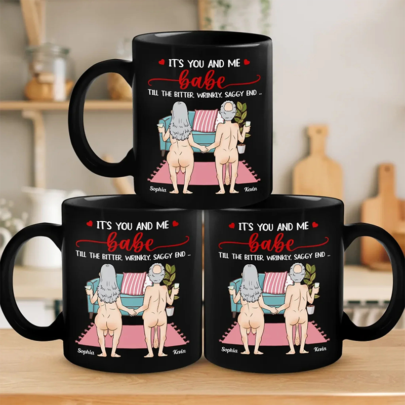 Couple Personalized Custom Black Mug
