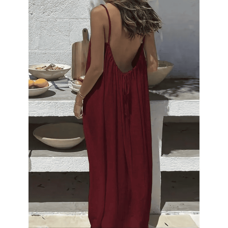 Women's strappy backless home dress