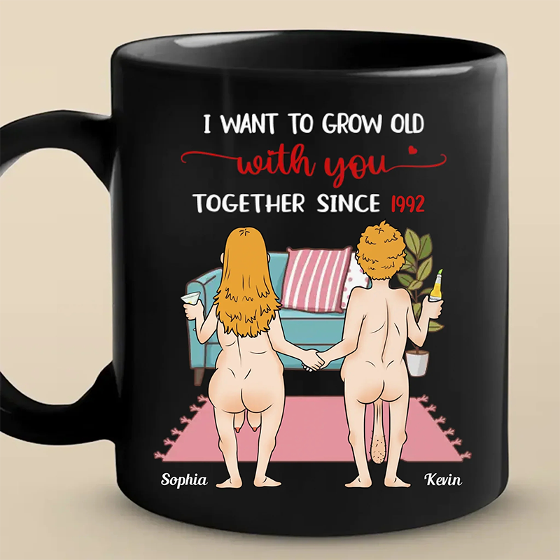 Couple Personalized Custom Black Mug