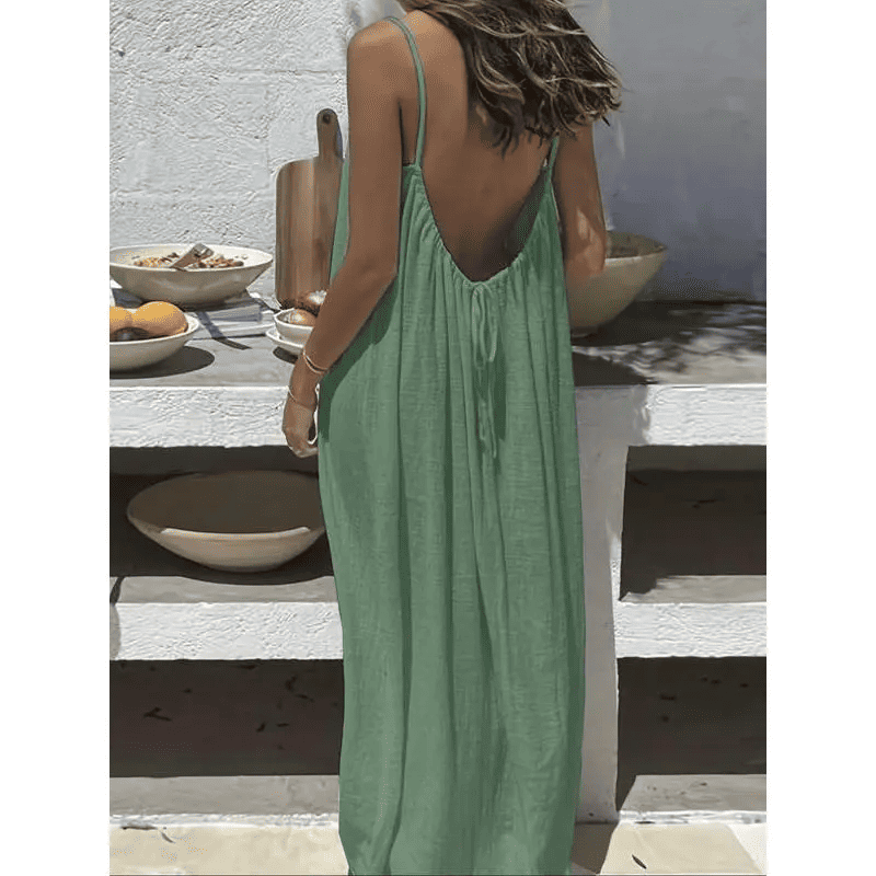 Women's strappy backless home dress