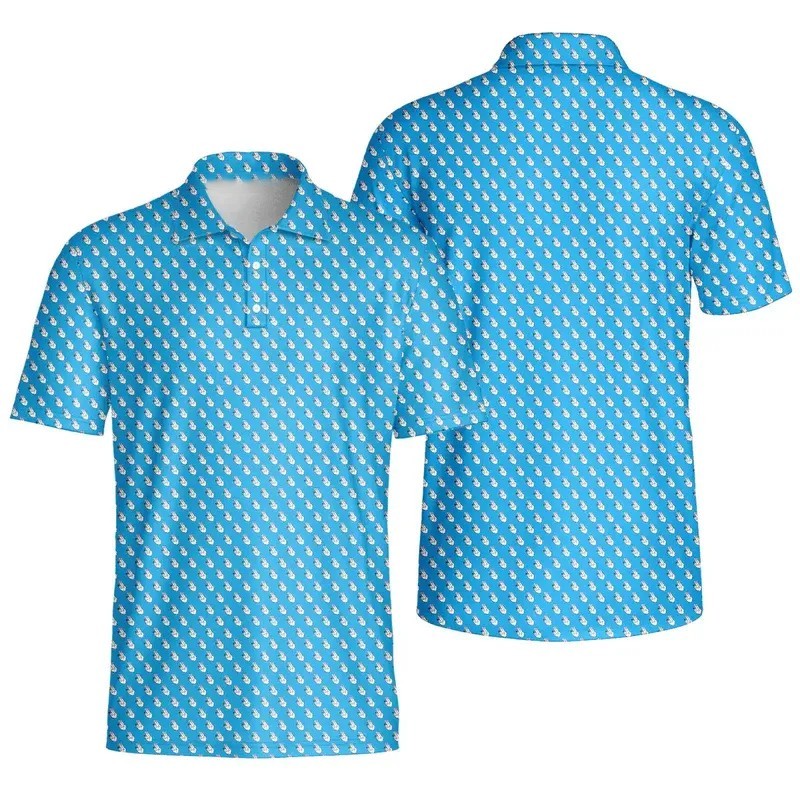 3D Fun Pattern Golf Polo Shirt
