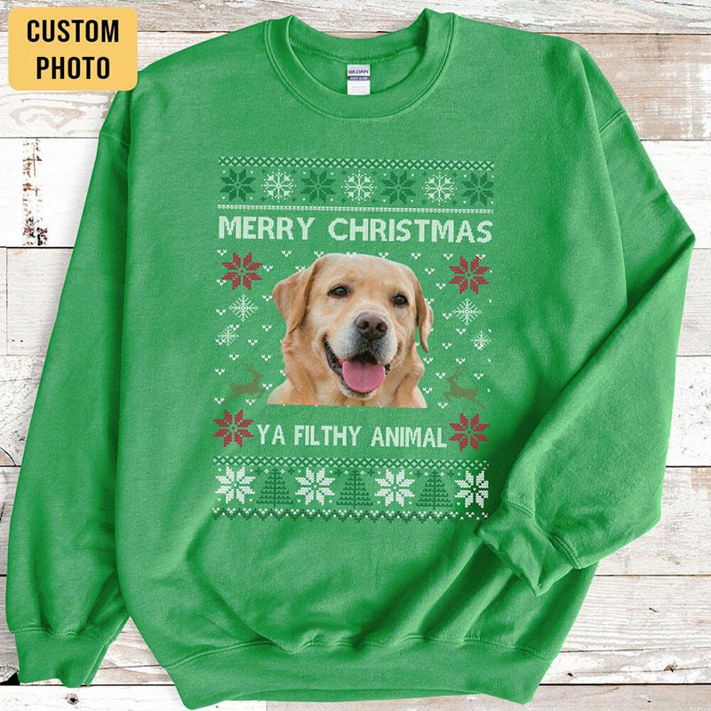 Custom Pet Photo Christmas Sweatshirt