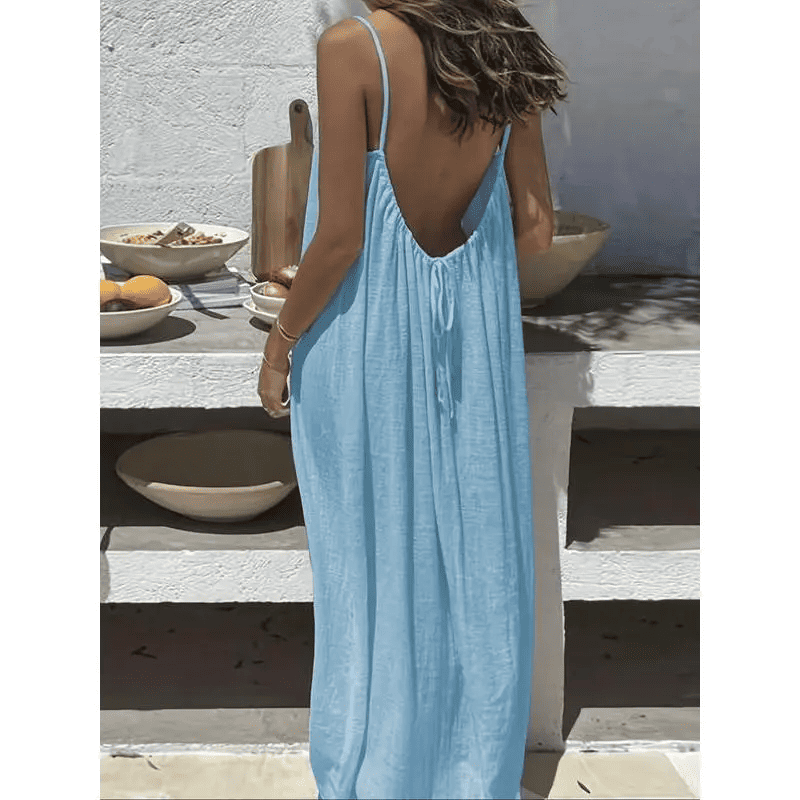 Women's strappy backless home dress