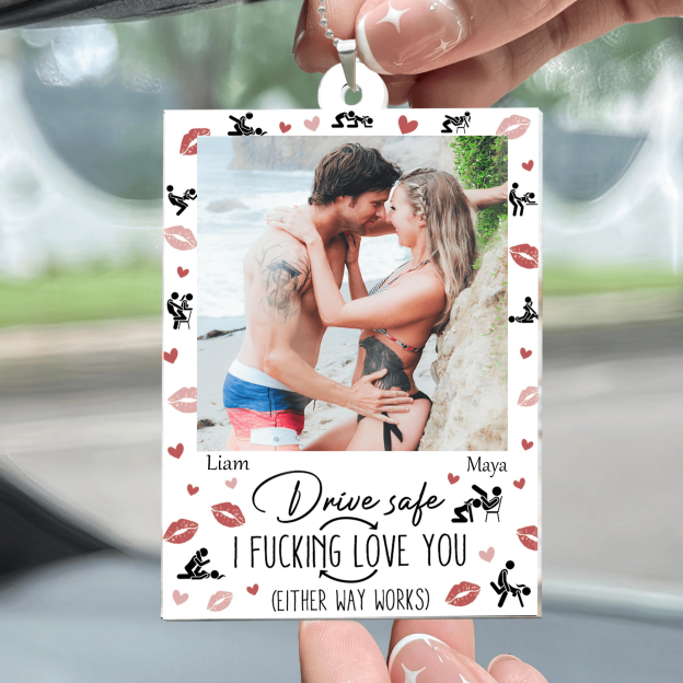 Personalized rearview mirror accessories for couples