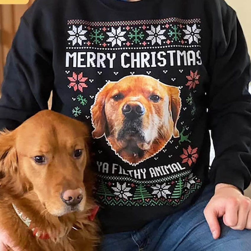 Custom Pet Photo Christmas Sweatshirt