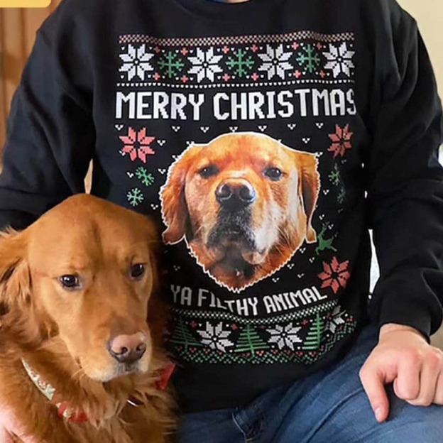 Custom Pet Photo Christmas Sweatshirt