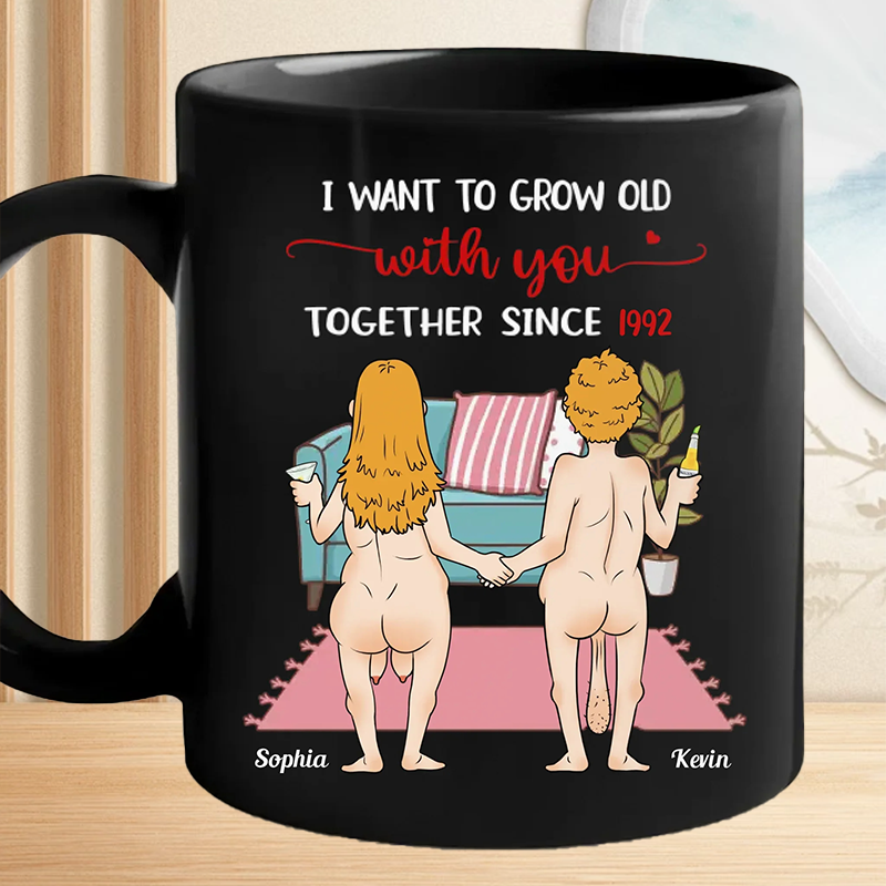 Couple Personalized Custom Black Mug