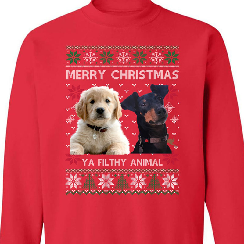 Custom Pet Photo Christmas Sweatshirt