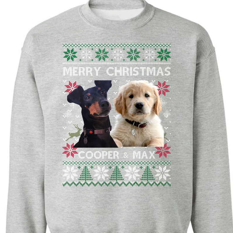 Custom Pet Photo Christmas Sweatshirt