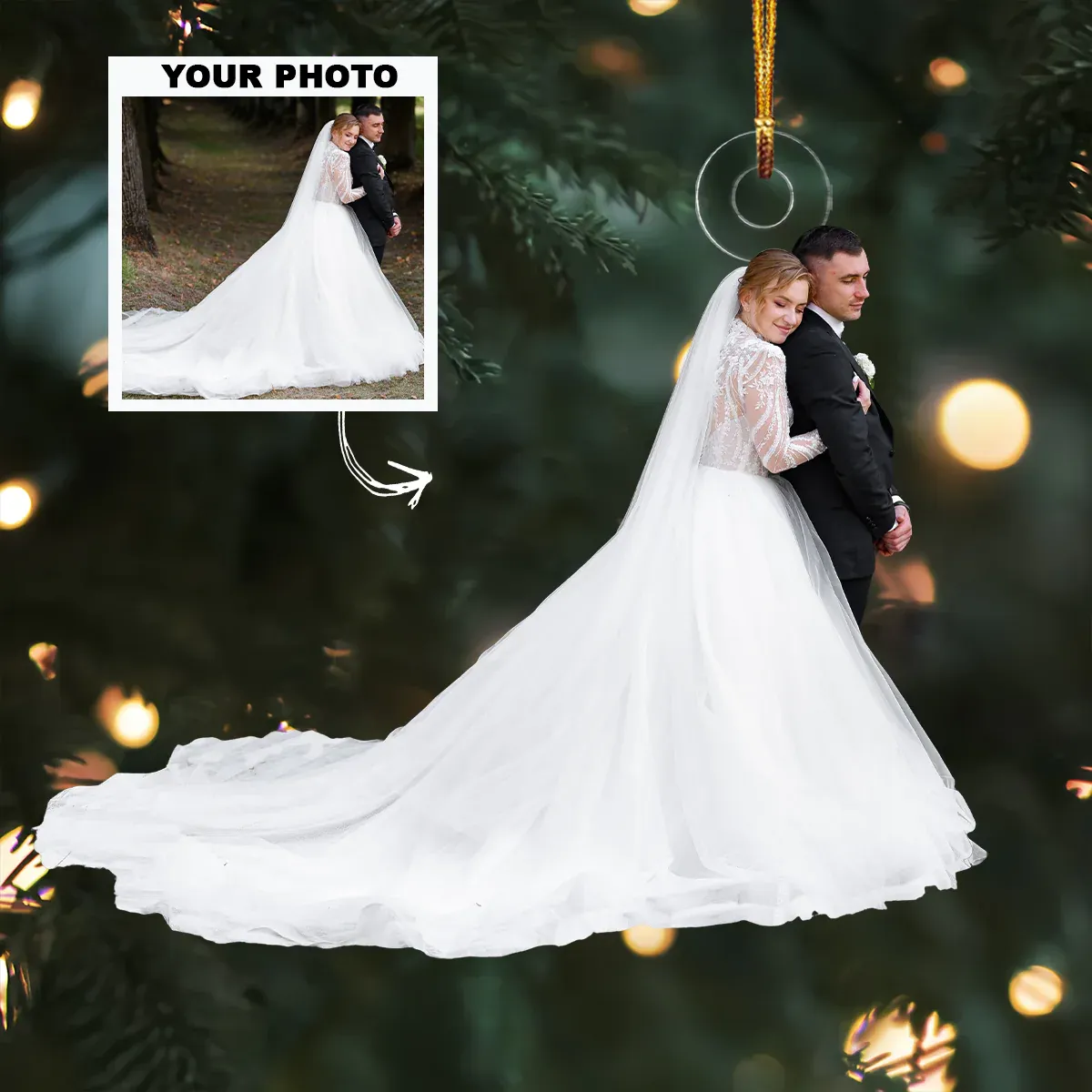 2024 Our Wedding - Personalized Custom Photo Mica Ornament - Christmas Gift For Couple, Family Members, Husband, Wife
