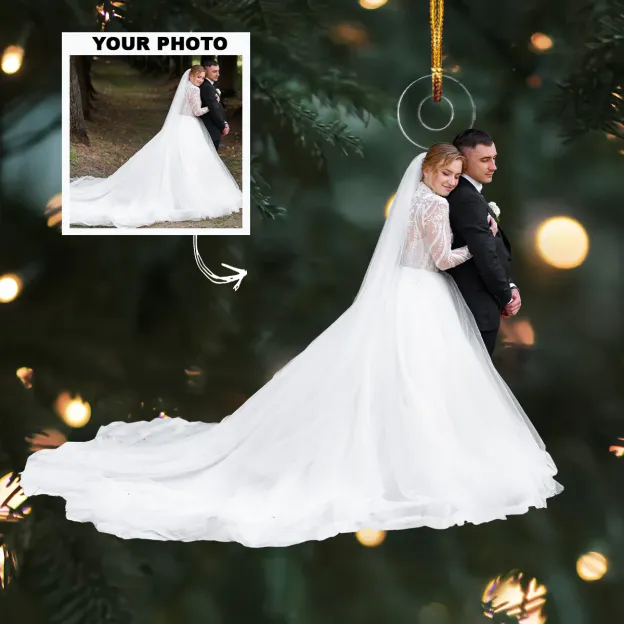 2024 Our Wedding - Personalized Custom Photo Mica Ornament - Christmas Gift For Couple, Family Members, Husband, Wife