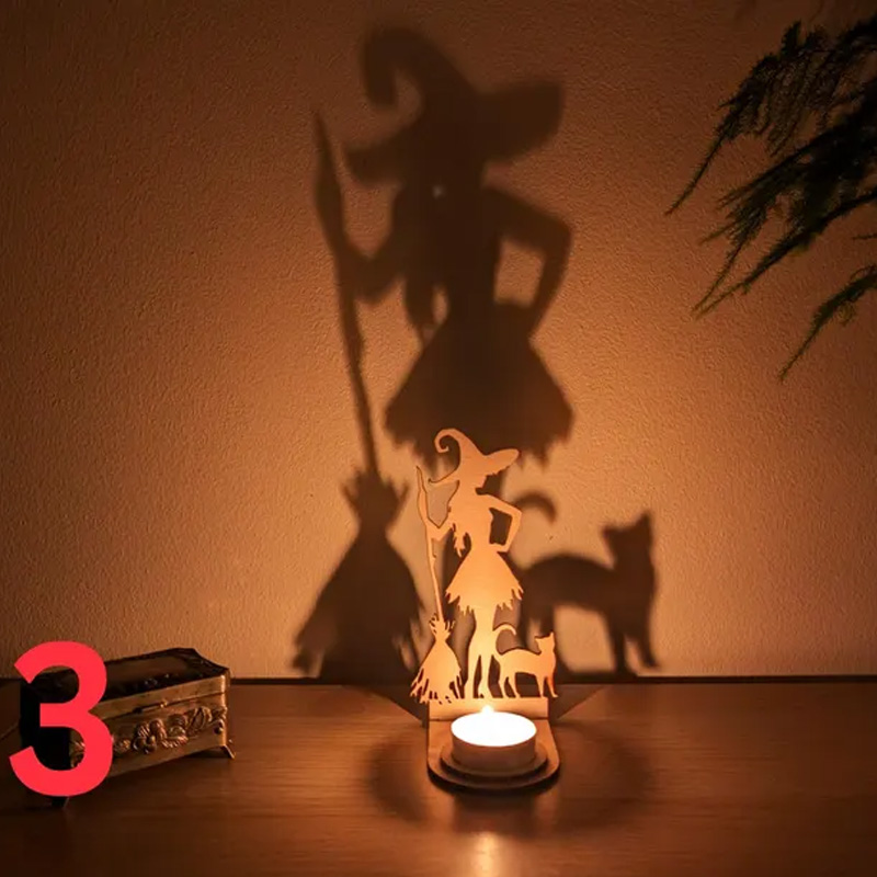 Scary Witch Tea Light Holder Decorative Candle
