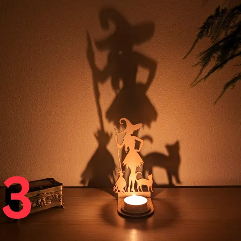 Scary Witch Tea Light Holder Decorative Candle