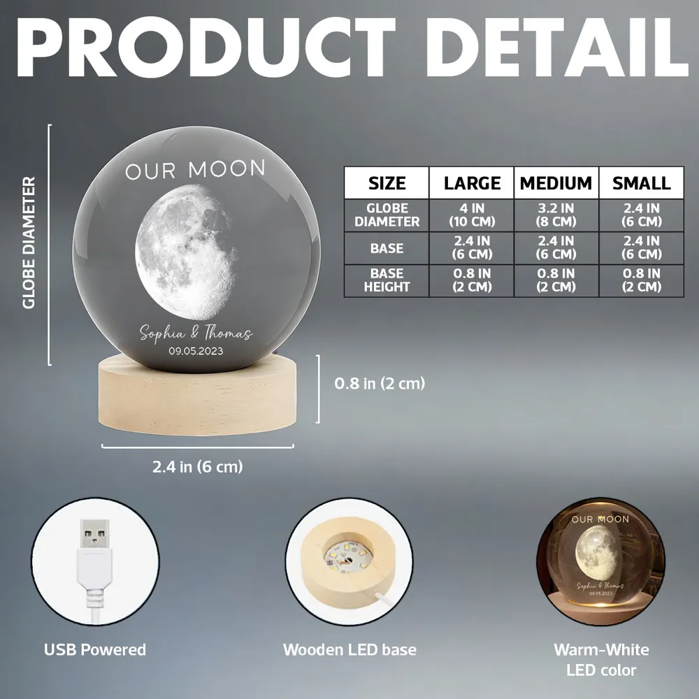 Personalized Crystal Ball LED Night Light