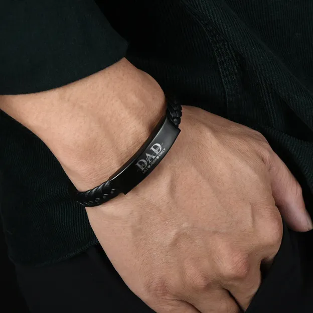 Juego de pulseras personalizadas con lazos familiares "Papá, te amamos"