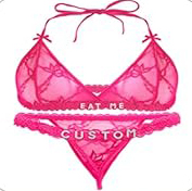 Personalized Thongs with Names Bra Set