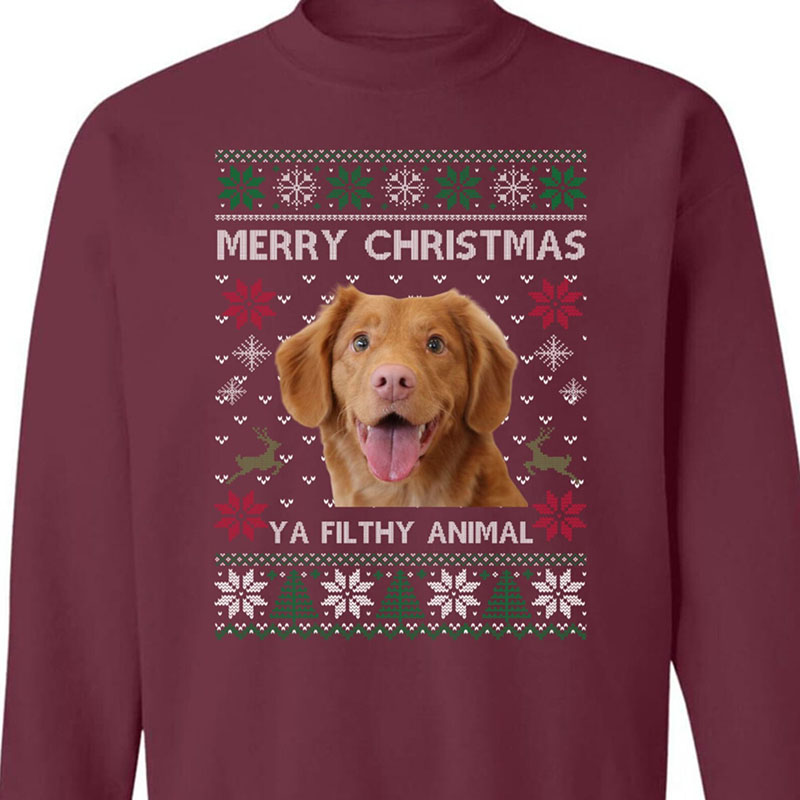 Custom Pet Photo Christmas Sweatshirt