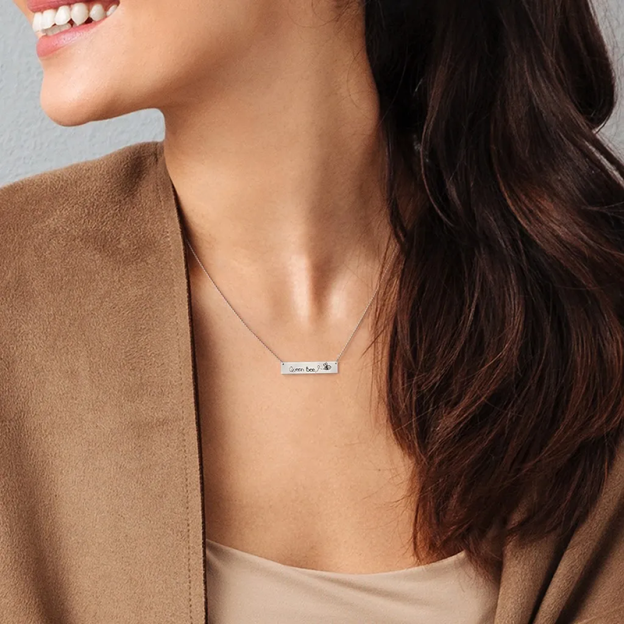 Personalized handwritten bar pendant