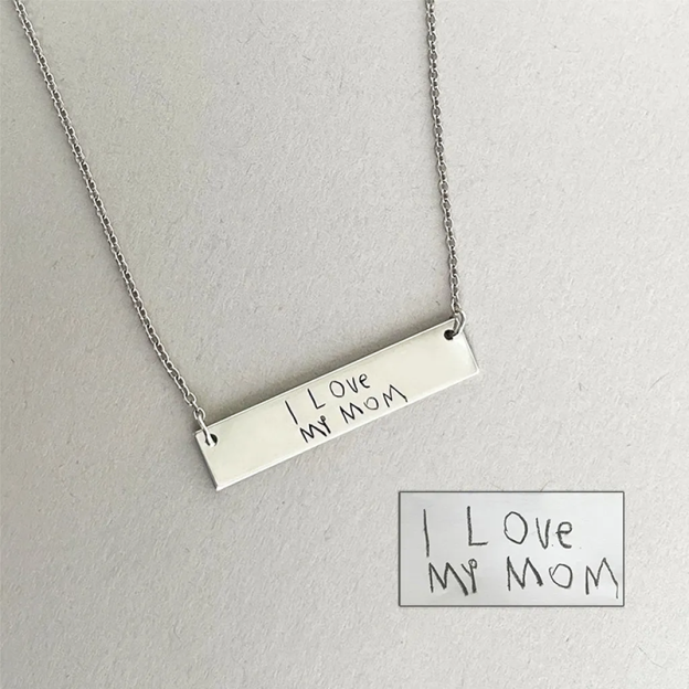 Personalized handwritten bar pendant