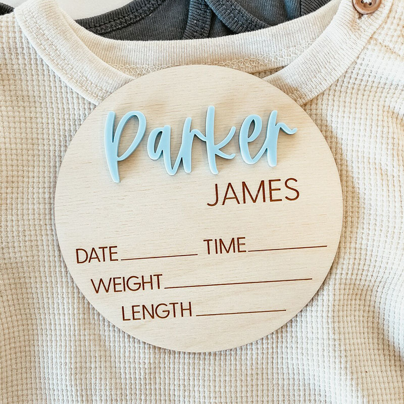 Wooden Newborn Birth Announcement Board