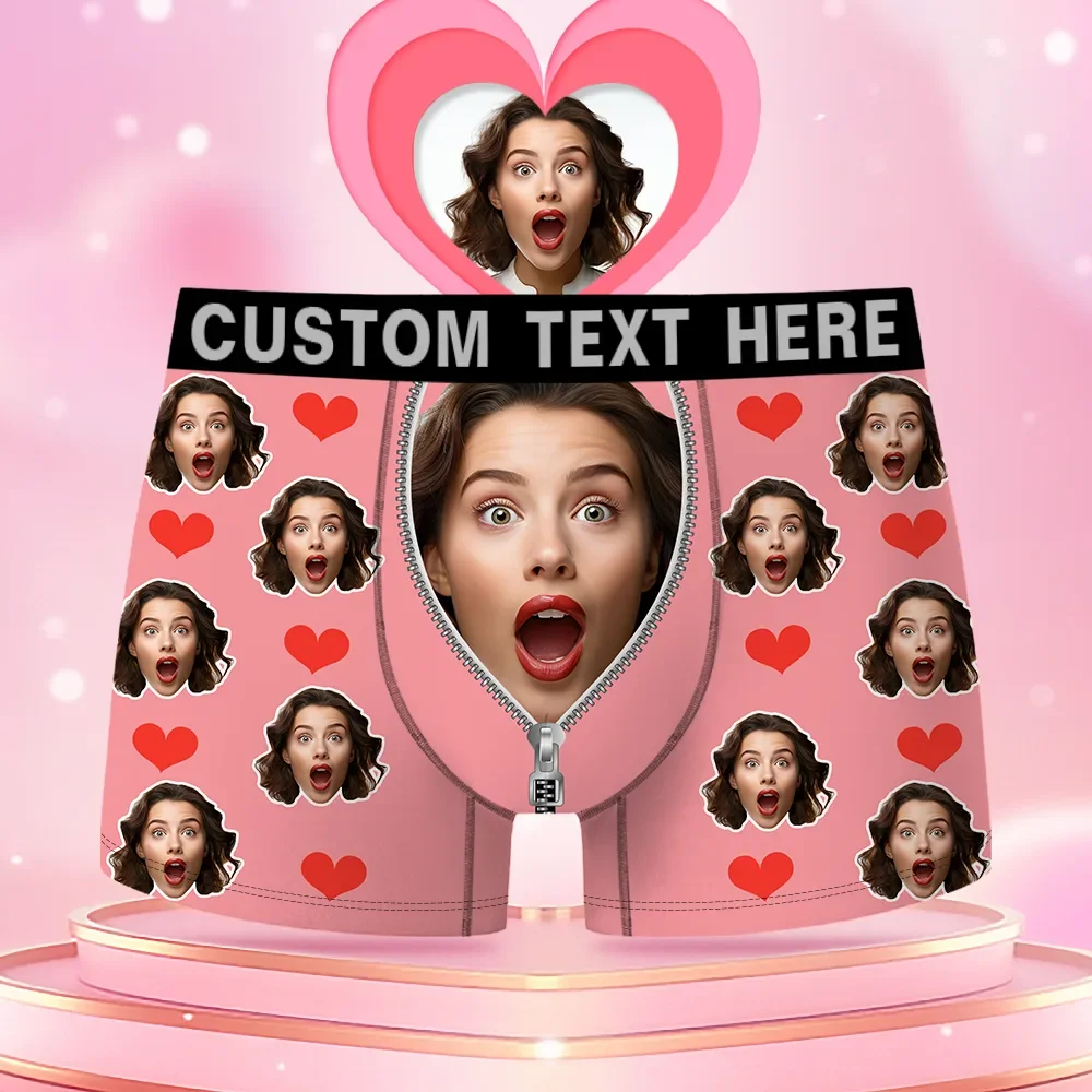 Custom Face Men's Boxer Funny Face Gift For Boyfriend Style Underwear