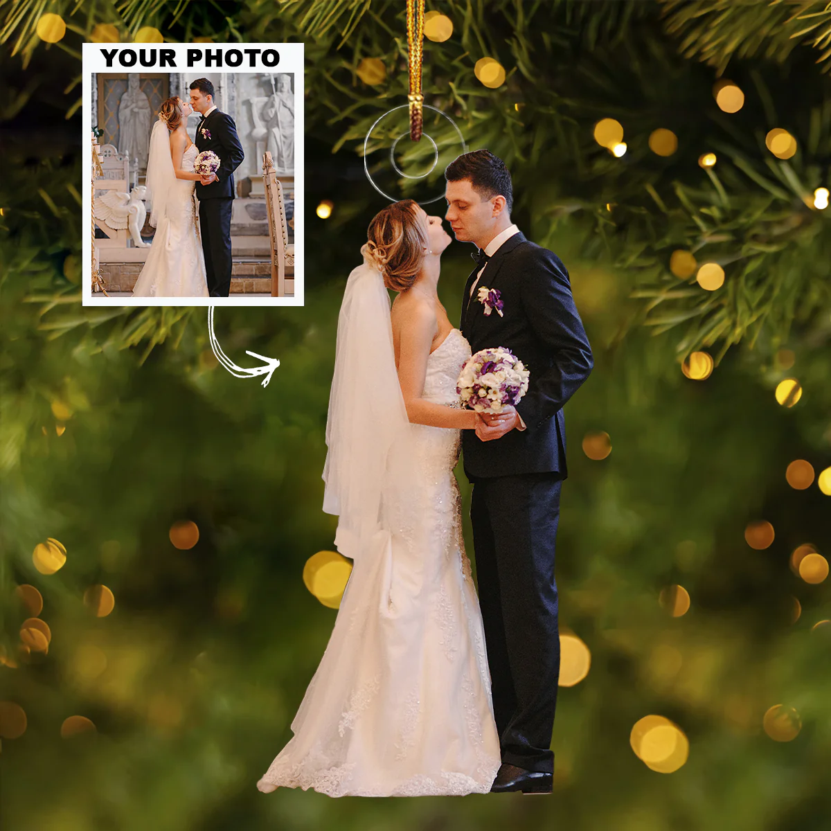 2024 Our Wedding - Personalized Custom Photo Mica Ornament - Christmas Gift For Couple, Family Members, Husband, Wife