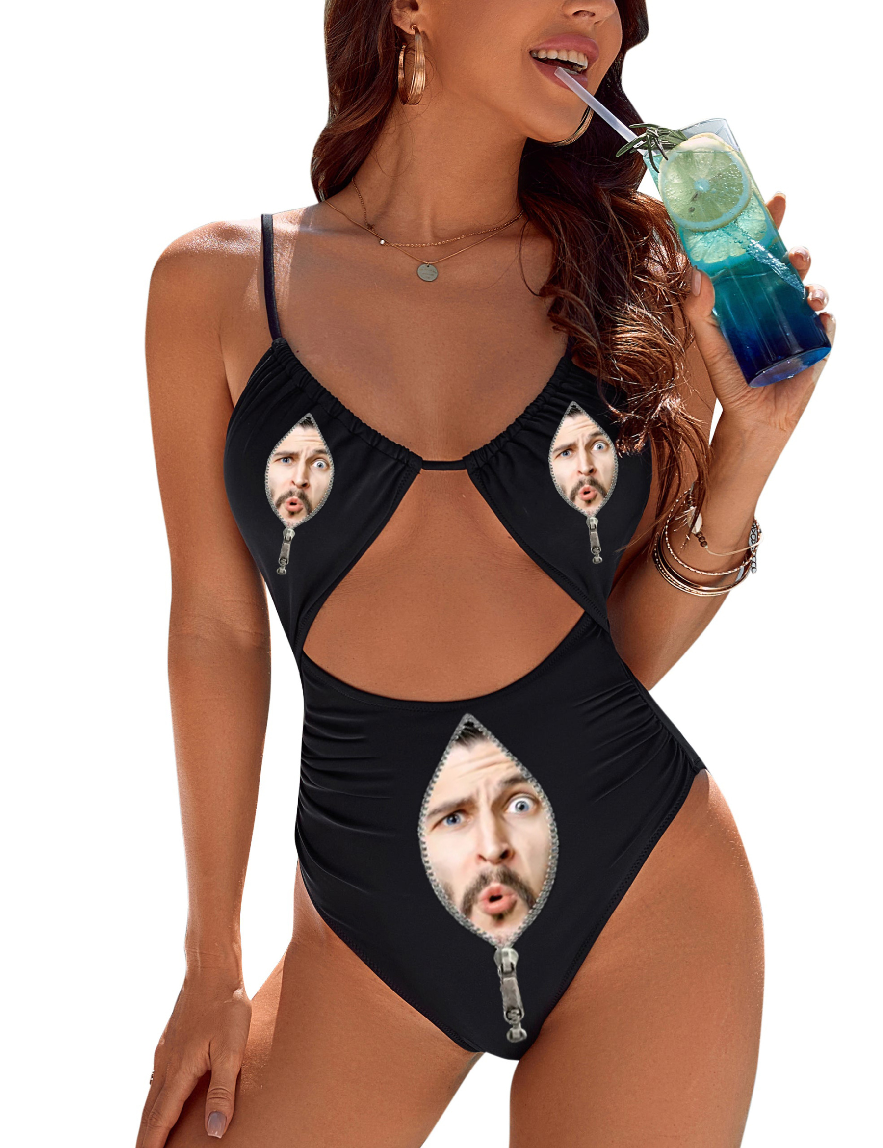 Cut-Out Tummy Control One Piece Monokini Swimsuit