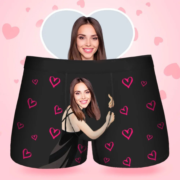 Valentine's Day Gift Customized Face Men's Boxer Briefs