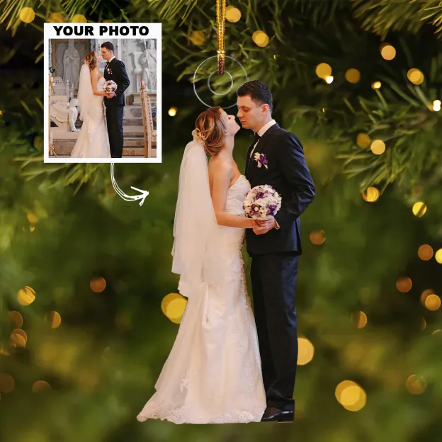 2024 Our Wedding - Personalized Custom Photo Mica Ornament - Christmas Gift For Couple, Family Members, Husband, Wife