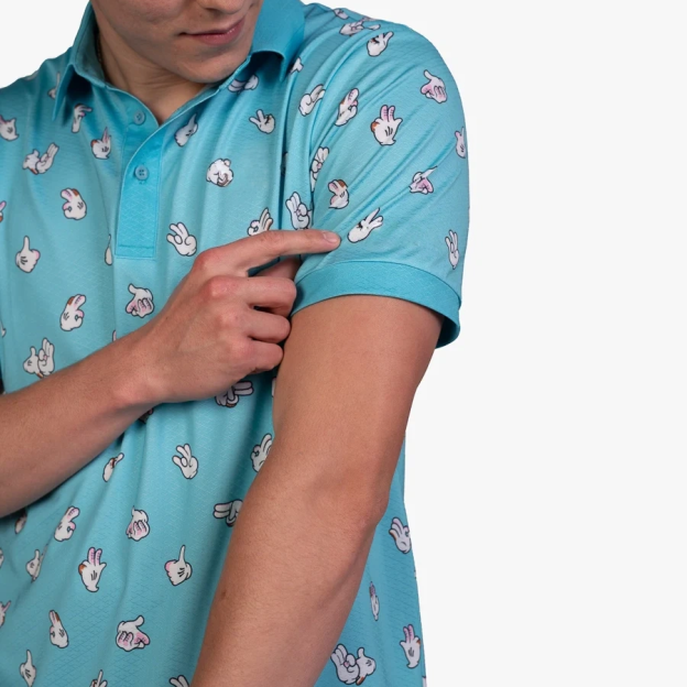 Shocker Cool Tech Performance Golf Polo in Teal