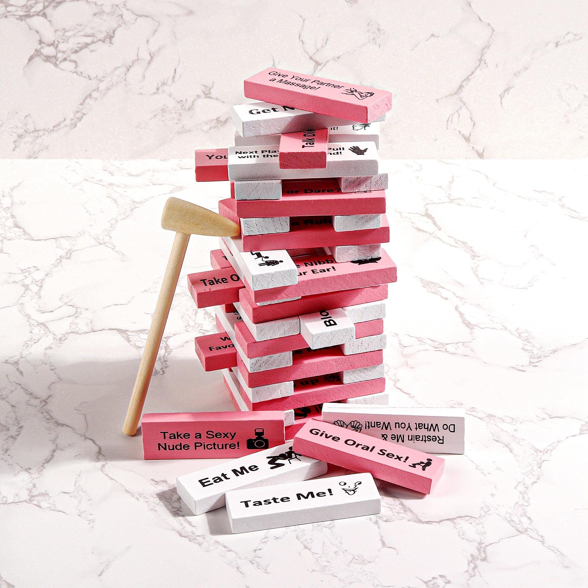 Personalized Block Tower Game for Couples 