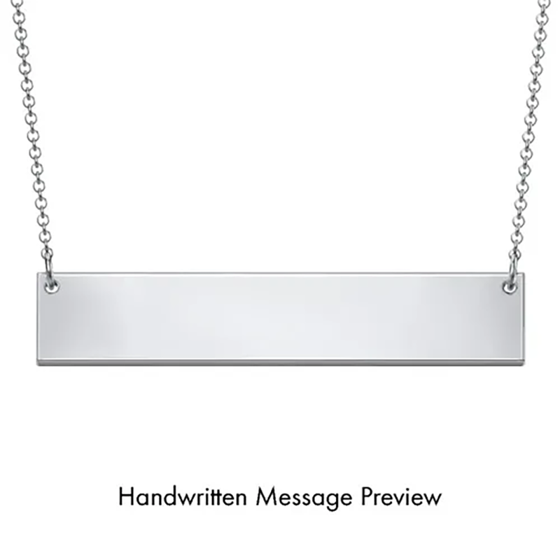Personalized handwritten bar pendant