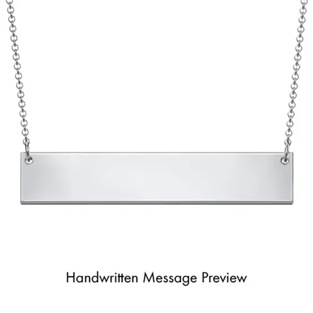 Personalized handwritten bar pendant