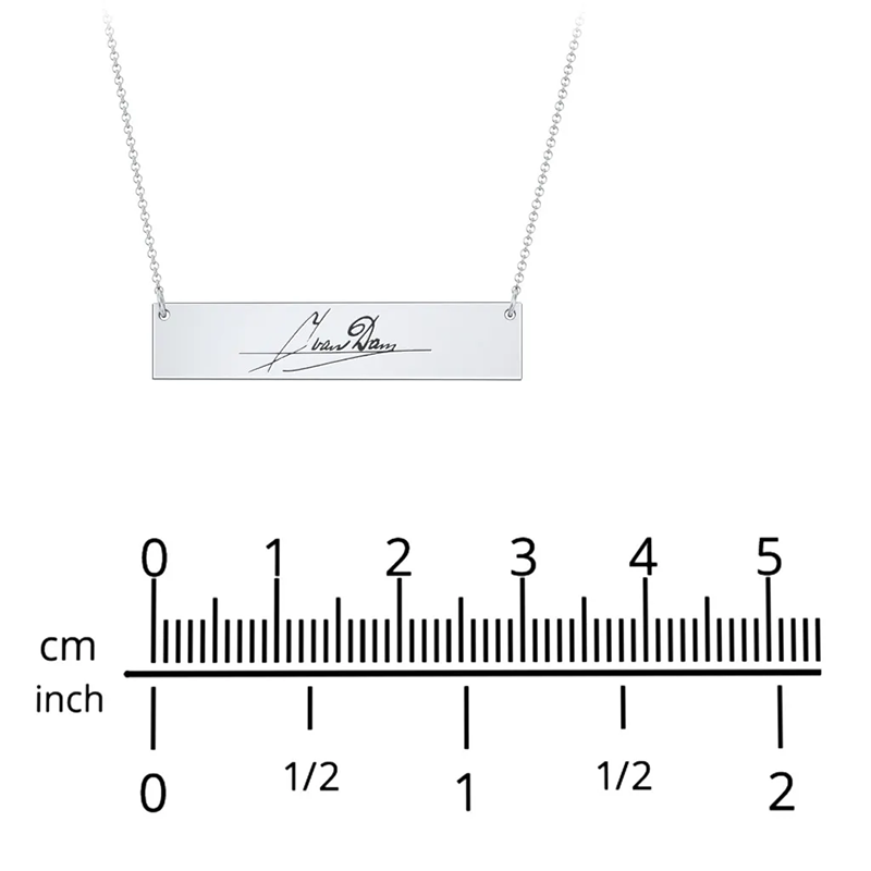 Personalized handwritten bar pendant