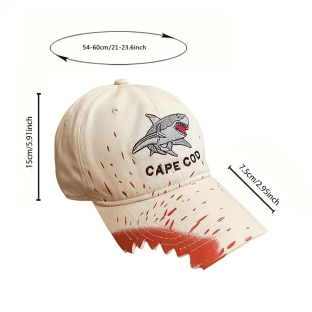 Cape Cod Shark Embroidered Baseball Cap