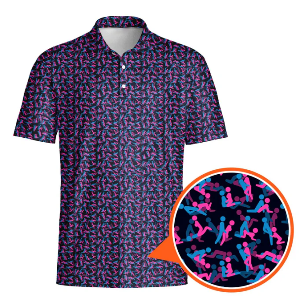 3d printed polo shirt short sleeve t-shirt for men