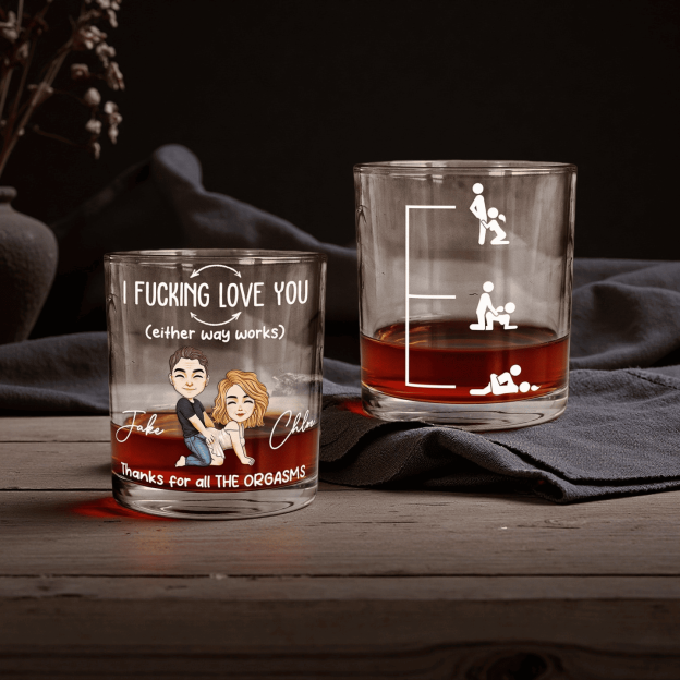 Personalized Whiskey Glass - Thanks For All The Orgasms