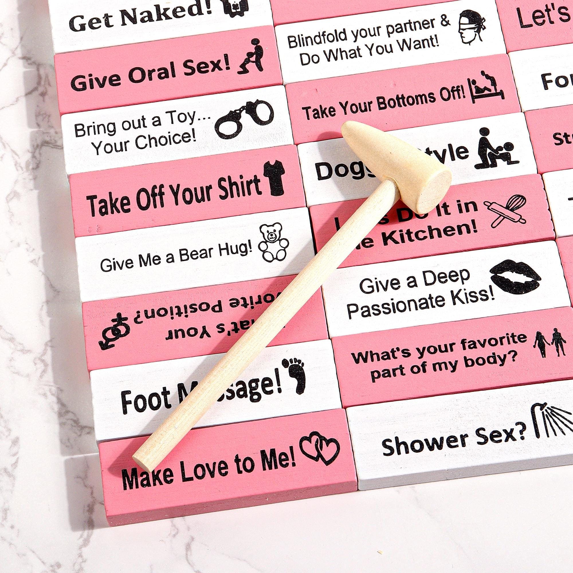 Personalized Block Tower Game for Couples 