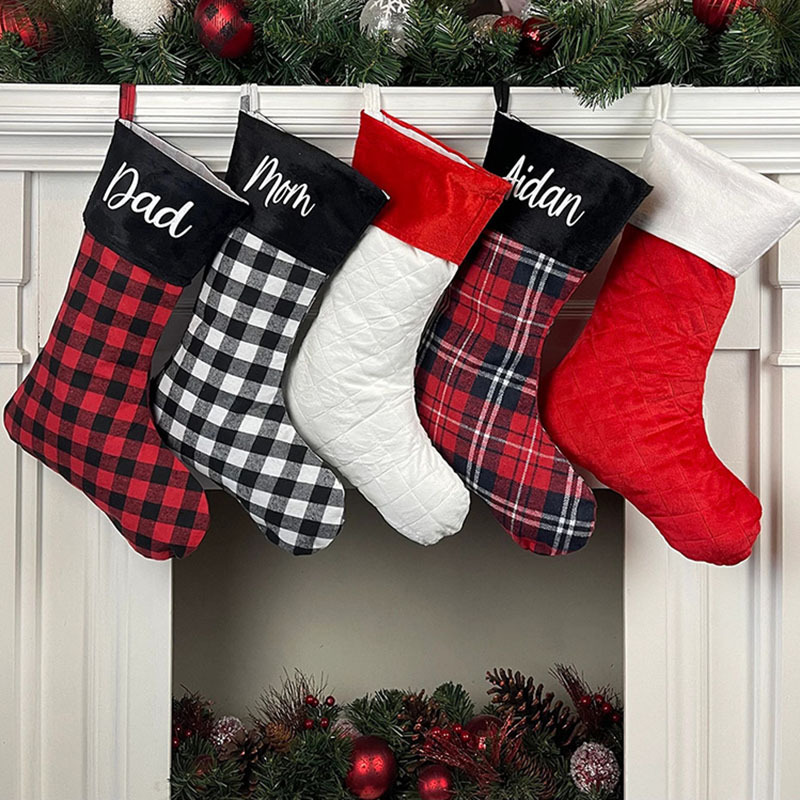 Personalized Plaid Christmas Stockings