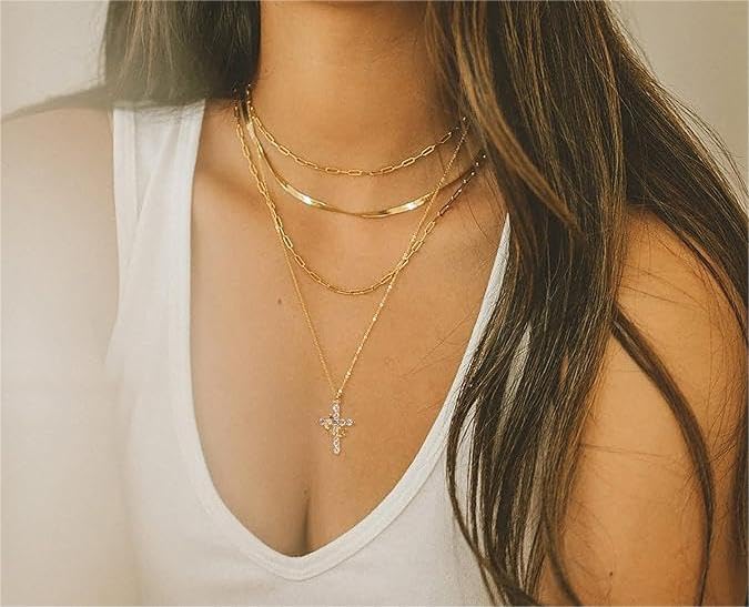 Cross Necklace with Crown