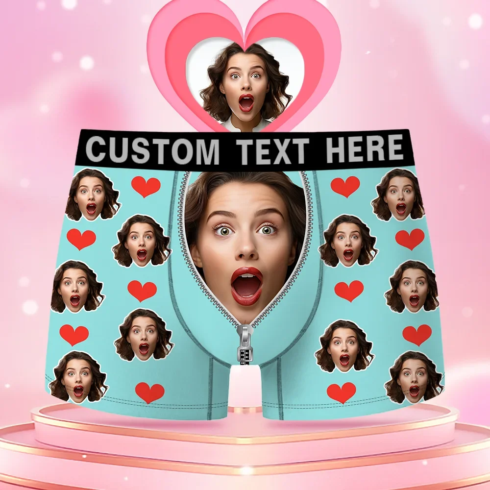 Custom Face Men's Boxer Funny Face Gift For Boyfriend Style Underwear